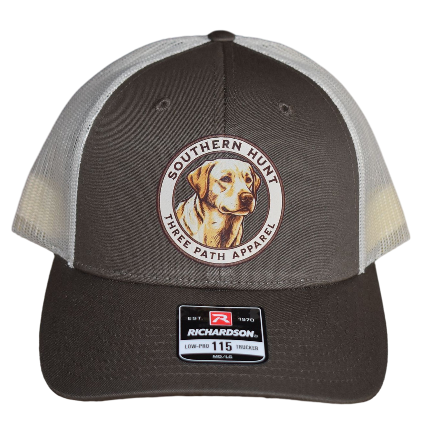 Richardson 115 Trucker Hat – Brown/Khaki | Mud, Morning, and Good Lord's Light