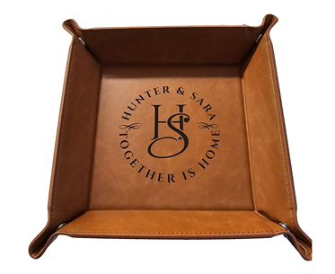 Custom Monogram Valet Tray – Personalized Leather Catchall